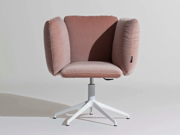 UNDECIDED - Swivel velvet easy chair with armrests by Manerba