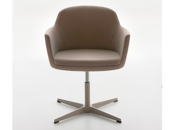 VOGUE - Swivel leather office chair with armrests by Manerba