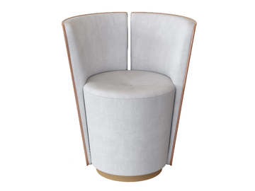 BARREL - Leather easy chair with armrests by Mantellassi 1926