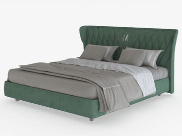 FEDRO - Fabric bed with upholstered headboard by Mantellassi 1926
