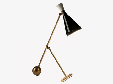 FLIPPER - Brass and aluminium table lamp by Mantellassi 1926