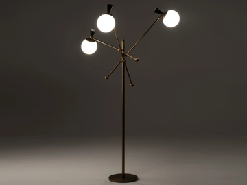 IGLOO - Brass and glass floor lamp by Mantellassi 1926