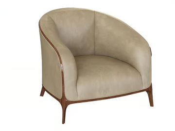KATRINE - Leather armchair with armrests by Mantellassi 1926