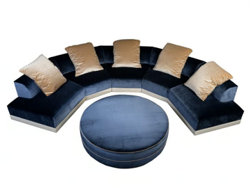 NOMADE - Sectional curved velvet sofa by Mantellassi 1926