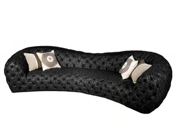 NUVOLA - Curved tufted leather sofa by Mantellassi 1926