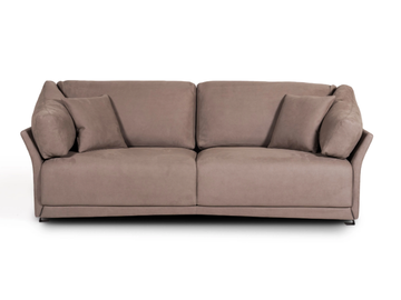 PACO - 3 seater linen and leather sofa by Mantellassi 1926