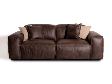 PLACIDO - Sectional 2 seater leather sofa by Mantellassi 1926