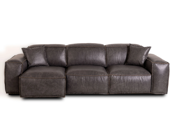 PLACIDO - Sectional 3 seater leather sofa by Mantellassi 1926