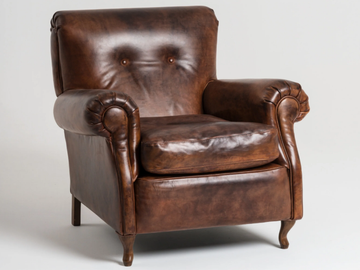ROMA - Leather armchair with armrests by Mantellassi 1926