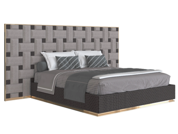 ROMEO - Leather bed with high headboard by Mantellassi 1926
