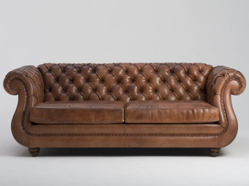 TIPO - 3 seater tufted leather sofa by Mantellassi 1926