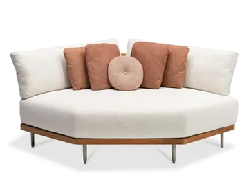 FLOWS - Upholstered corner fabric garden armchair by MANUTTI