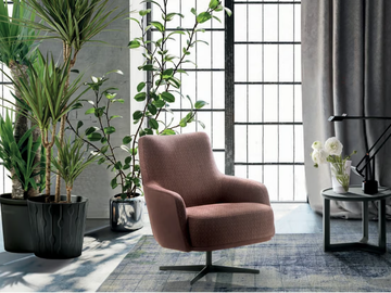 CANDY - Swivel fabric armchair with 4-spoke base by Marac
