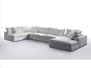 GORDON - Sectional fabric sofa with chaise longue by Marac