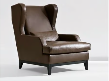 GREY - Leather armchair with armrests by Marac