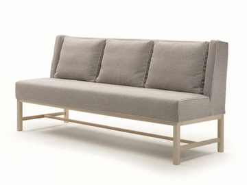 LARIETTA - Upholstered fabric bench with back by Marac