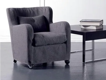 MICROMILLA - Fabric armchair with castors by Marac