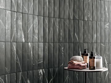 MINIATURE SCULTOREA DARK DIAMOND - Porcelain stoneware wall tiles with marble effect by Marca Corona