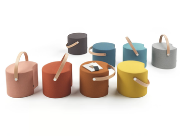 APP - Modular round fabric pouf by Marelli