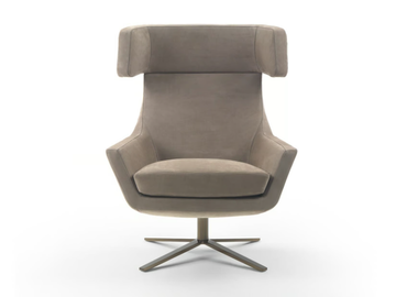 JOY WINGBACK - Armchair with headrest with 4-spoke base by Marelli