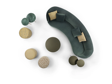 MOON - 3 seater fabric sofa by Marelli