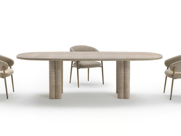 SIMMY - Oval marble table by Marelli