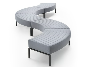 STRIPES BENCH - Upholstered polyurethane bench by Marelli