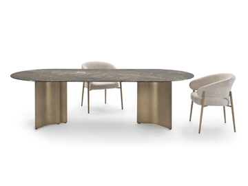 WAVE - Oval marble table by Marelli