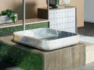 GEODE - Rectangular marble shower tray by MARGRAF