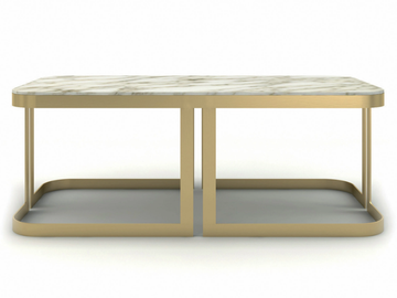 CLARK - Low rectangular marble coffee table by Marioni