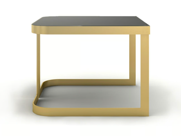 CLARK - Low square brass coffee table by Marioni