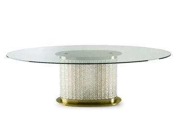 HOWARD - Oval glass coffee table for living room by Marioni