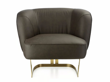 JOAN - Upholstered Eco-leather easy chair with armrests by Marioni