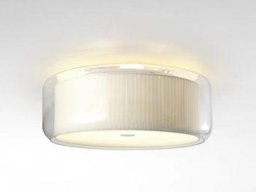 MERCER - LED blown glass and fabric ceiling light by Marset