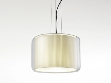 MERCER - LED blown glass and fabric pendant lamp by Marset