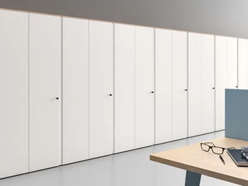 GALAXY BATTENTE - Tall office storage unit with hinged doors by Martex