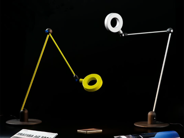 L'AMICA - LED with swing arm aluminium desk lamp by Martinelli Luce