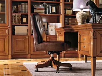 INCONTRI - Swivel leather armchair with castors by Martini Interiors