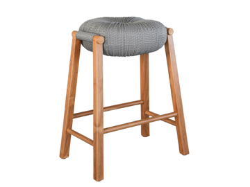 FLOAT - Teak stool with footrest by Mary&