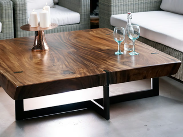 IOANNIS - Low square solid wood coffee table by Mary&