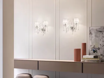 DIAMOND A 2/48/42 - Wall lamp with crystals by Masiero
