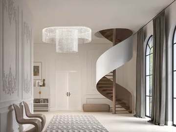 GALASSIA Q1 SNG - LED ceiling lamp with crystals by Masiero