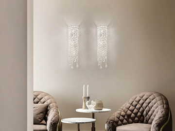 NUAGE A 2/13/73 - Wall lamp with crystals by Masiero