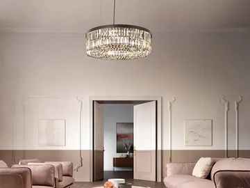 PALLADIO S 10/90/18 RD - Painted metal pendant lamp with crystals by Masiero