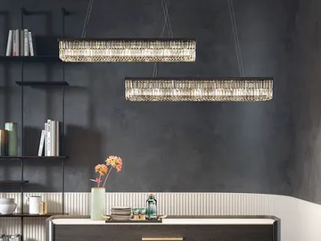 PALLADIO S 7/120/18 LN - Painted metal pendant lamp with crystals by Masiero