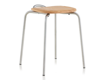 MC16 FORCINA - Low steel and wood stool by Mattiazzi