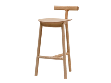 MC7 RADICE - High oak stool with back by Mattiazzi
