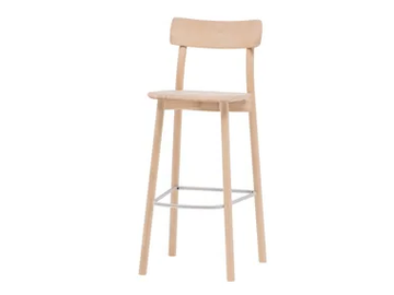 MC8 CHIARO - High ash stool with back by Mattiazzi