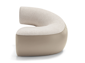 ABBRACCI - Sectional leather and fabric armchair by Max Divani