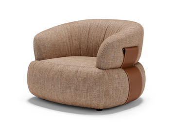 DANA - Swivel fabric armchair with armrests by Max Divani
